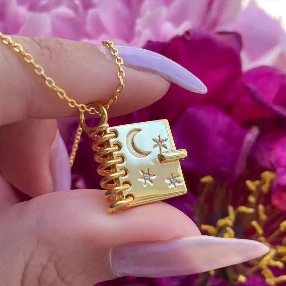 Cosmic Love You To Moon & Back Womens Book Locket Necklace Jewelry Daughter Gift